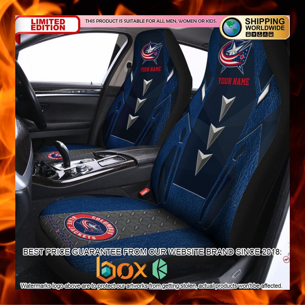 BEST Personalized Columbus Blue Jackets Car Seat Covers 13