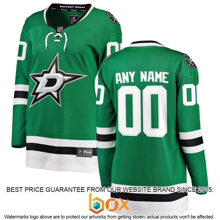 NEW Personalized Dallas Stars Women's Home Green Hockey Jersey 4
