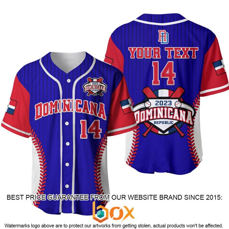 NEW Customized Dominican Republic Blue Baseball Jersey 6
