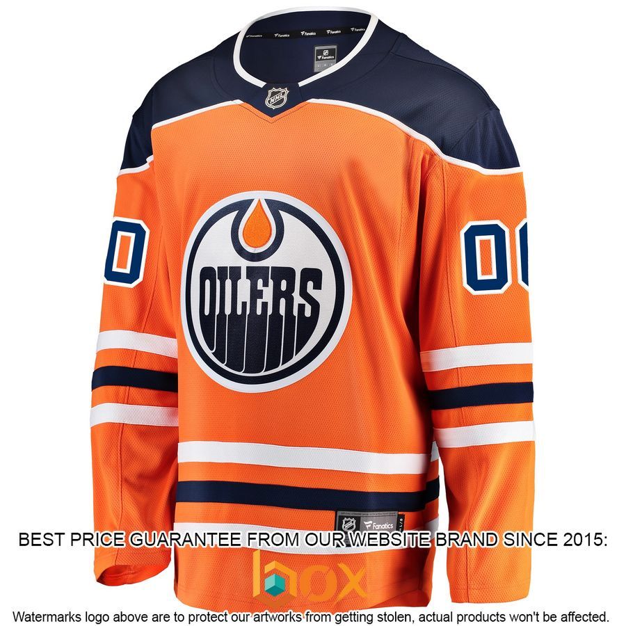 NEW Personalized Edmonton Oilers Home Orange Hockey Jersey 2