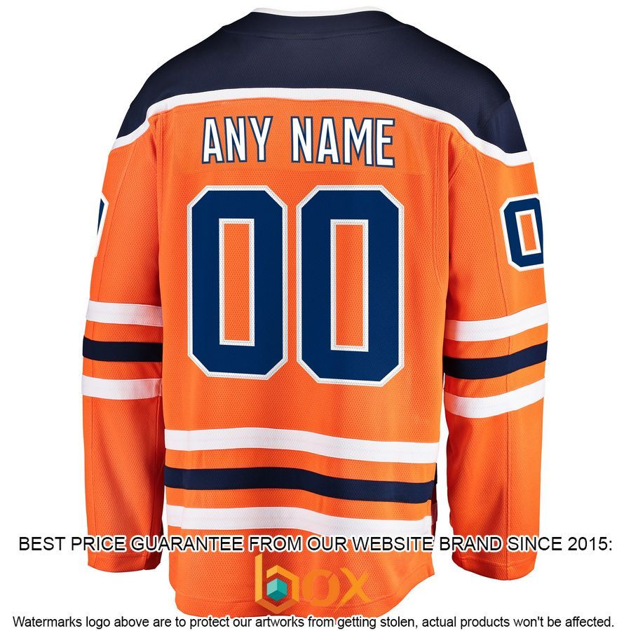NEW Personalized Edmonton Oilers Home Orange Hockey Jersey 3