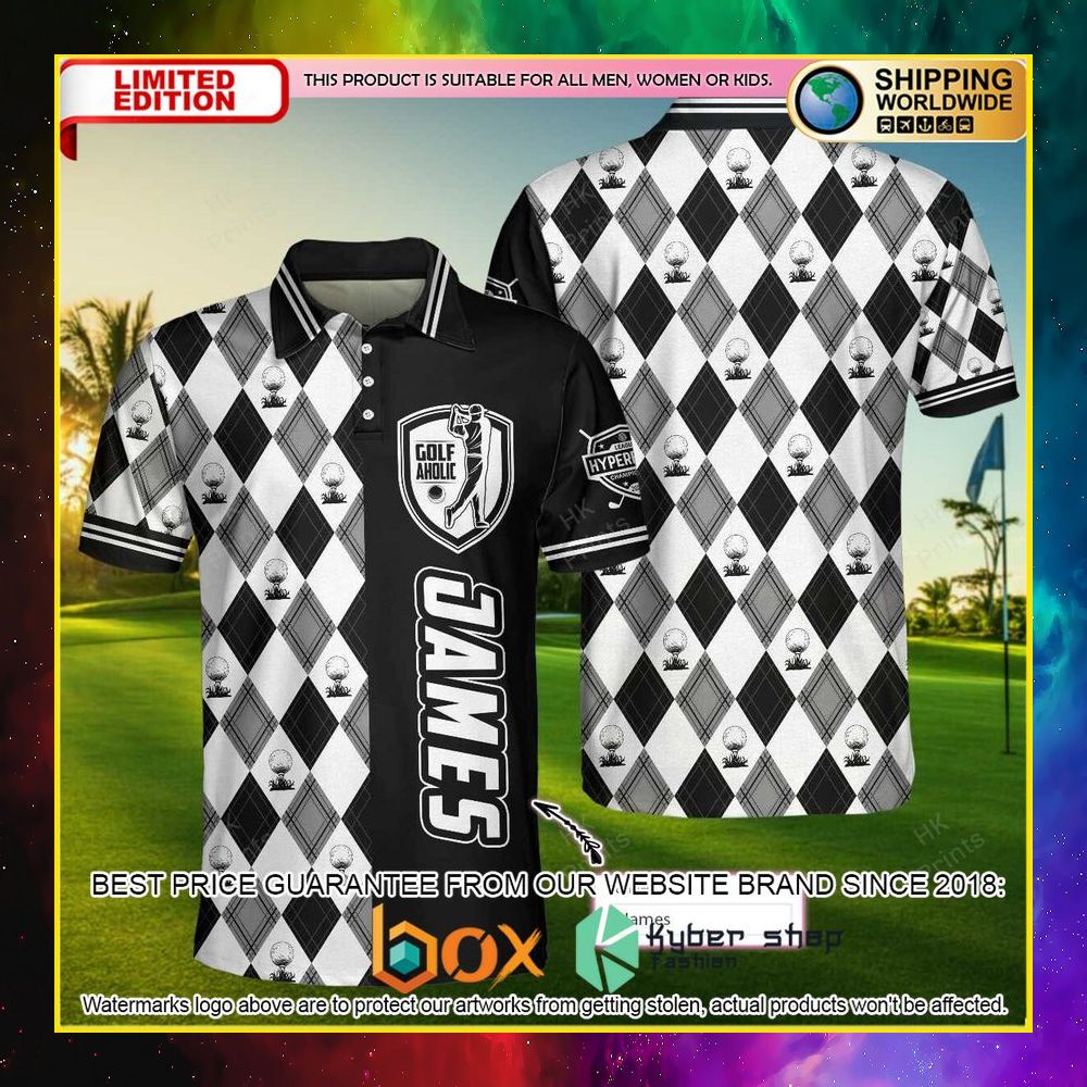 HOT Personalized Golfaholic 3D Premium Polo Shirt 15