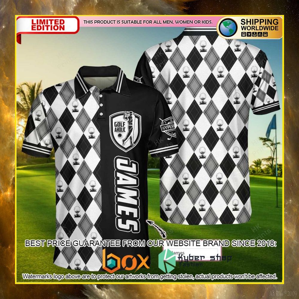 HOT Personalized Golfaholic 3D Premium Polo Shirt 12