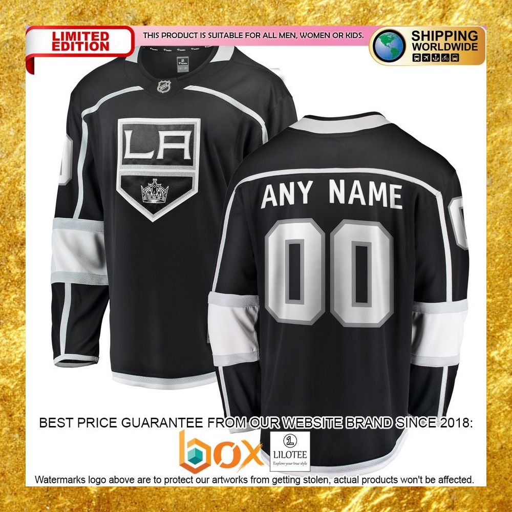 NEW Personalized Los Angeles Kings Home Black Hockey Jersey 5