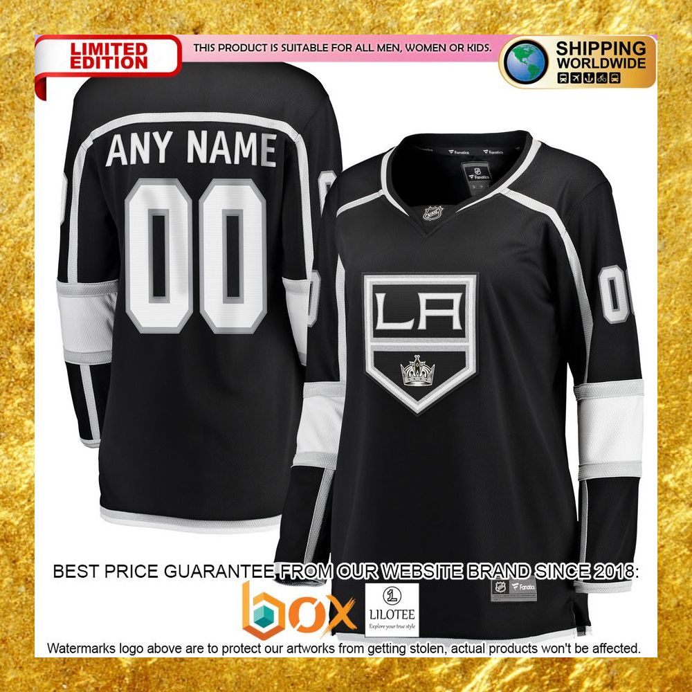 NEW Personalized Los Angeles Kings Women's 2020/21 Home Black Hockey Jersey 8