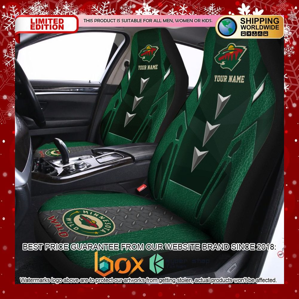 BEST Personalized Minnesota Wild Car Seat Covers 2