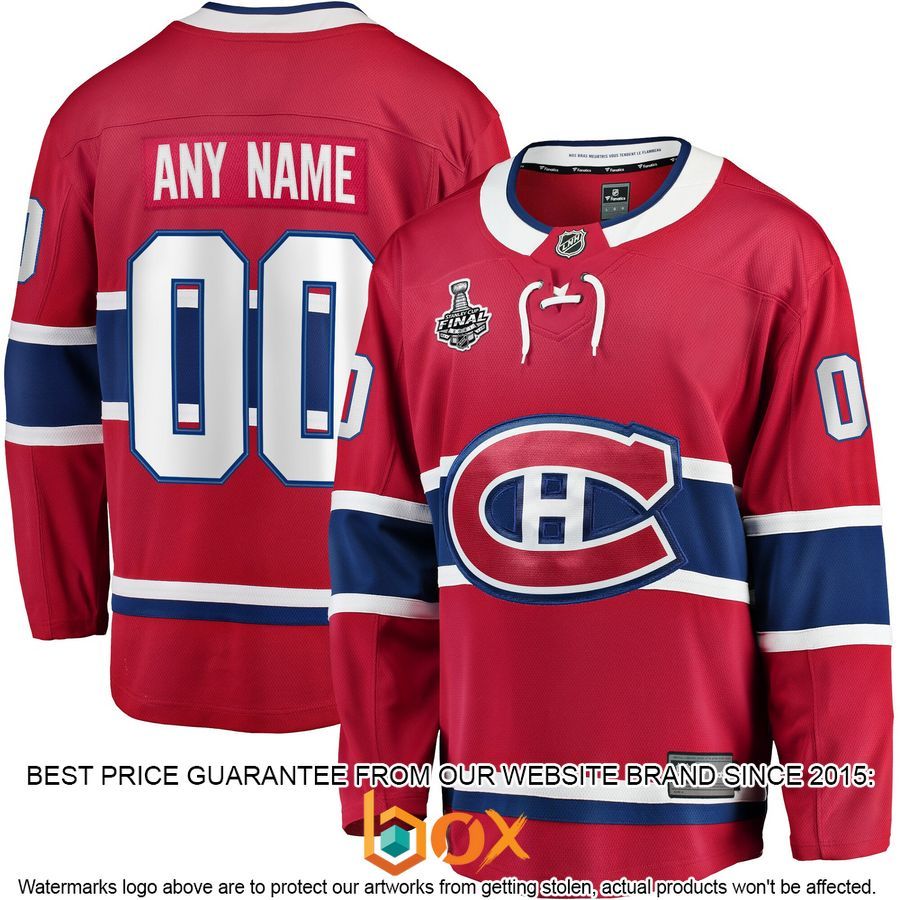 NEW Personalized Montreal Canadiens Home 2021 Stanley Cup Final Bound Red Hockey Jersey 1