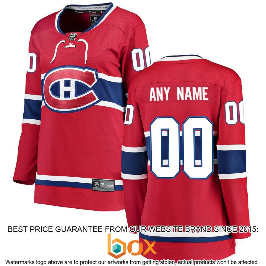 NEW Personalized Montreal Canadiens Women's Home Red Hockey Jersey 4