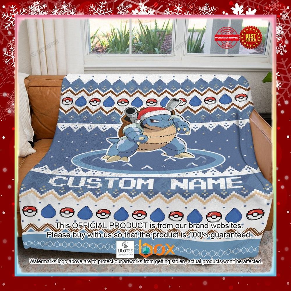 BEST Personalized Name Blatoise Christmas Blanket 3
