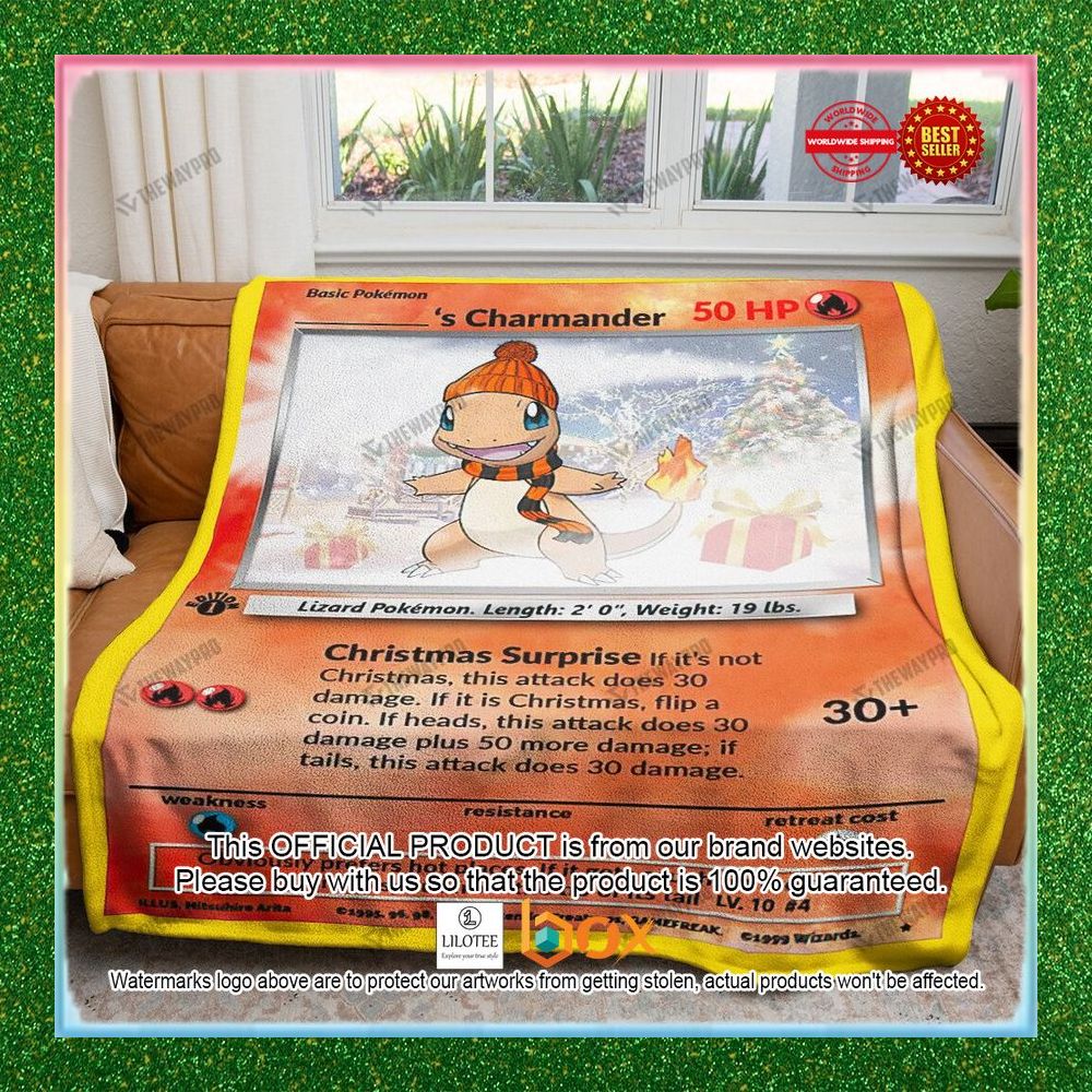 BEST Personalized Name Christmas Charmander Blanket 1