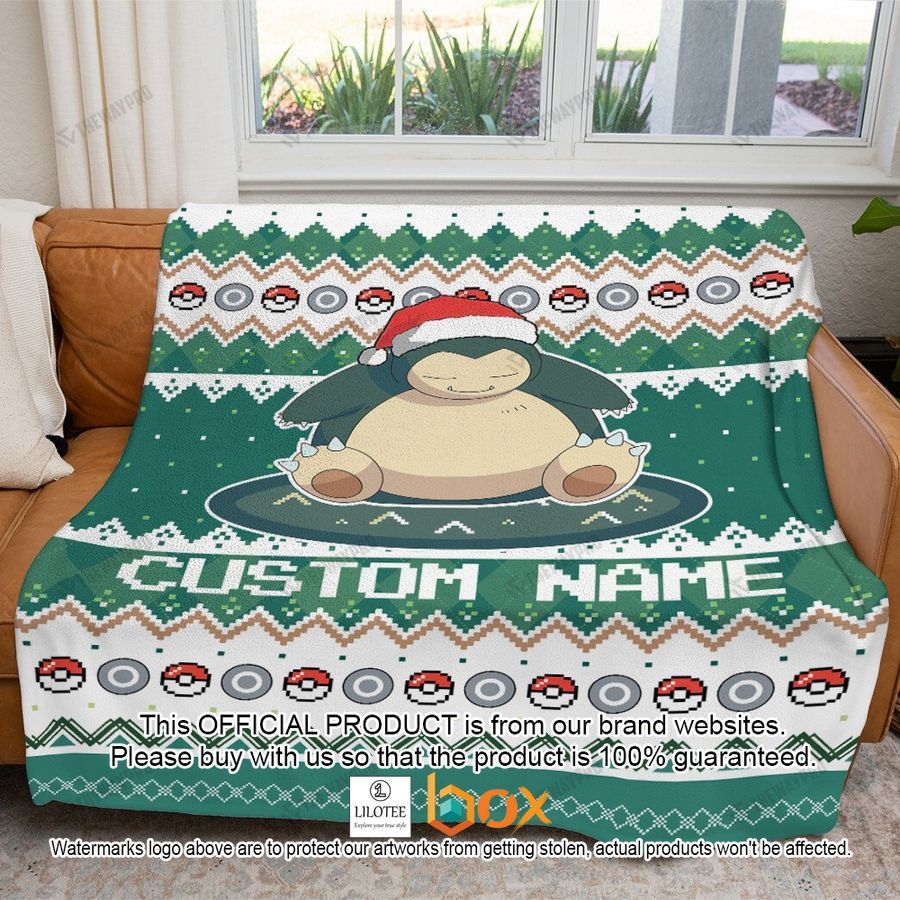 BEST Personalized Name Snorlax Christmas Blanket 2
