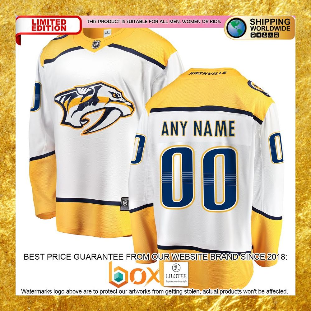 NEW Personalized Nashville Predators Home Gold Hockey Jersey 10