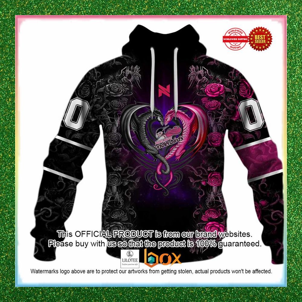 BEST Personalized Netball AU Adelaide Thunderbirds Rose Dragon Hoodie, Shirt 2