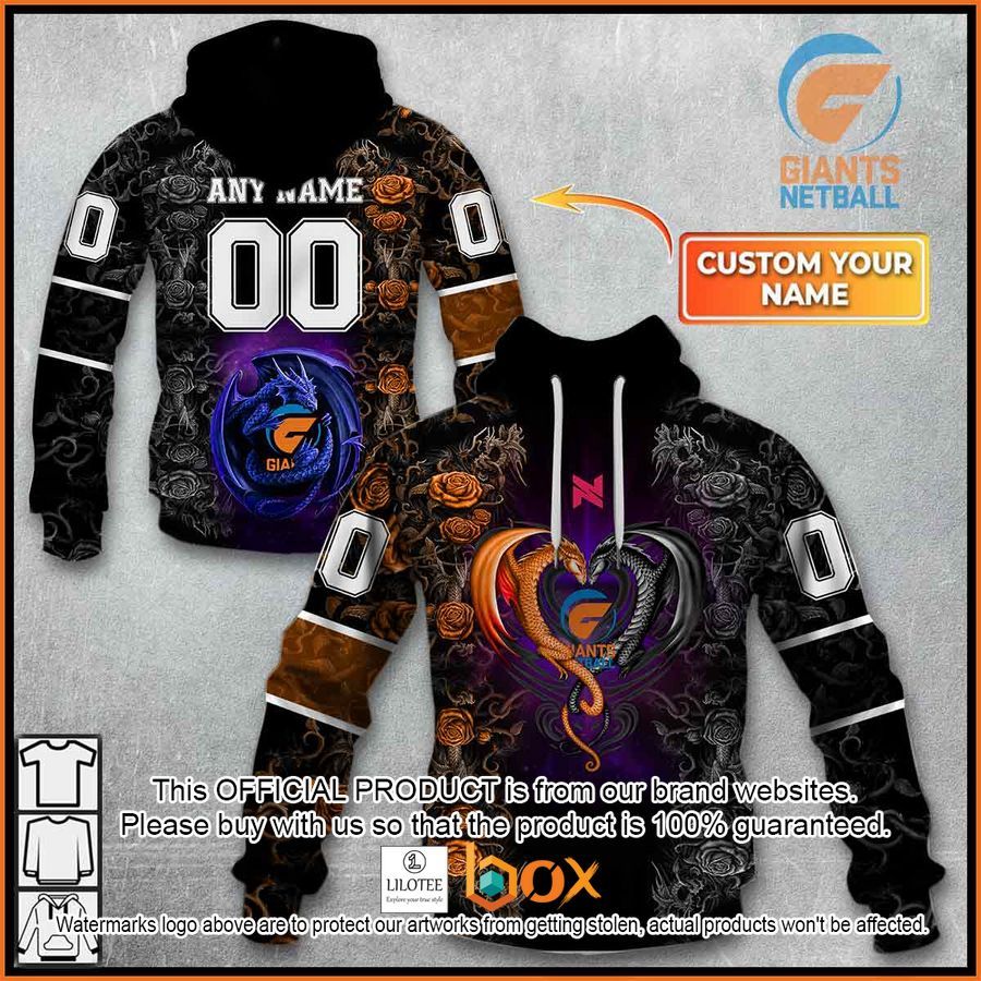 BEST Personalized Netball AU Giants Rose Dragon Hoodie, Shirt 9