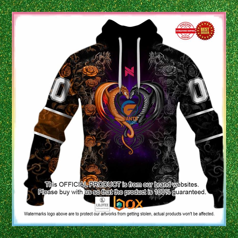 BEST Personalized Netball AU Giants Rose Dragon Hoodie, Shirt 2