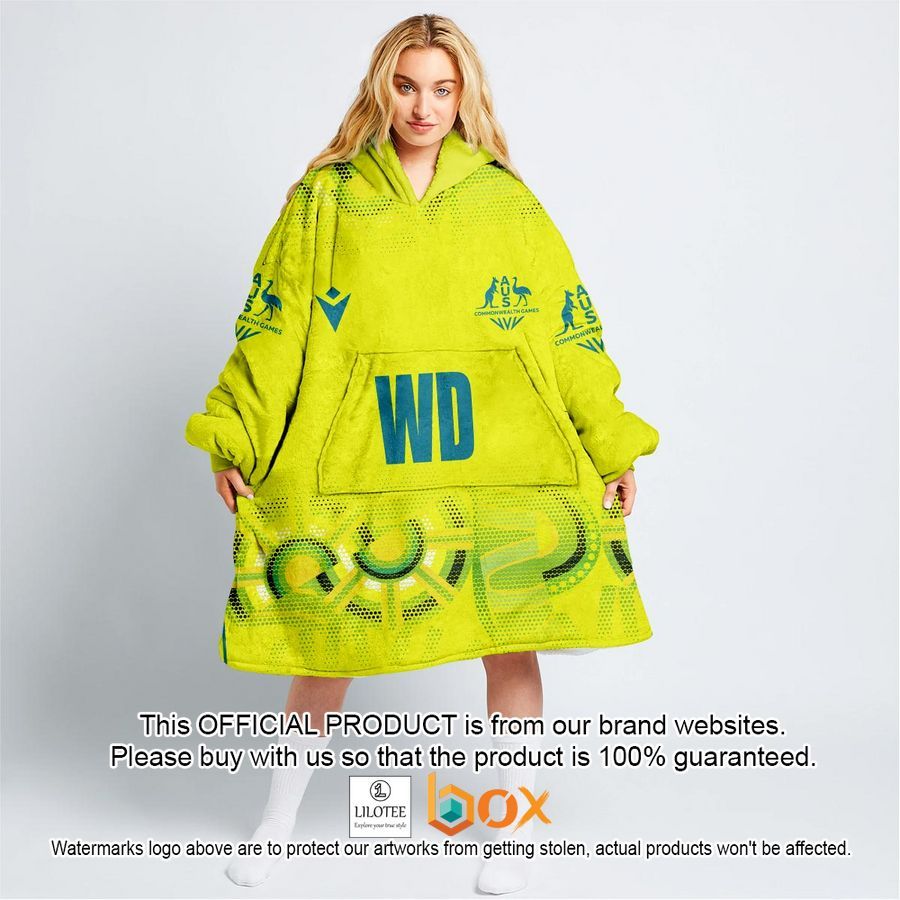 BEST Personalized Netball Australia Diamonds Yellow Oodie Blanket Hoodie 6