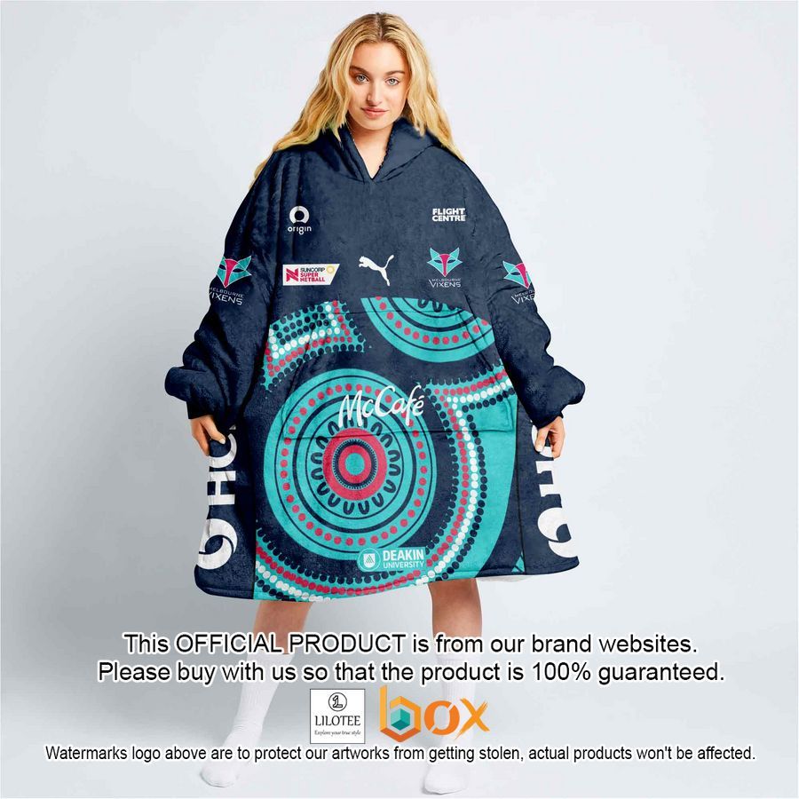 BEST Personalized Netball Melbourne Vixens Indigenous Oodie Blanket Hoodie 6