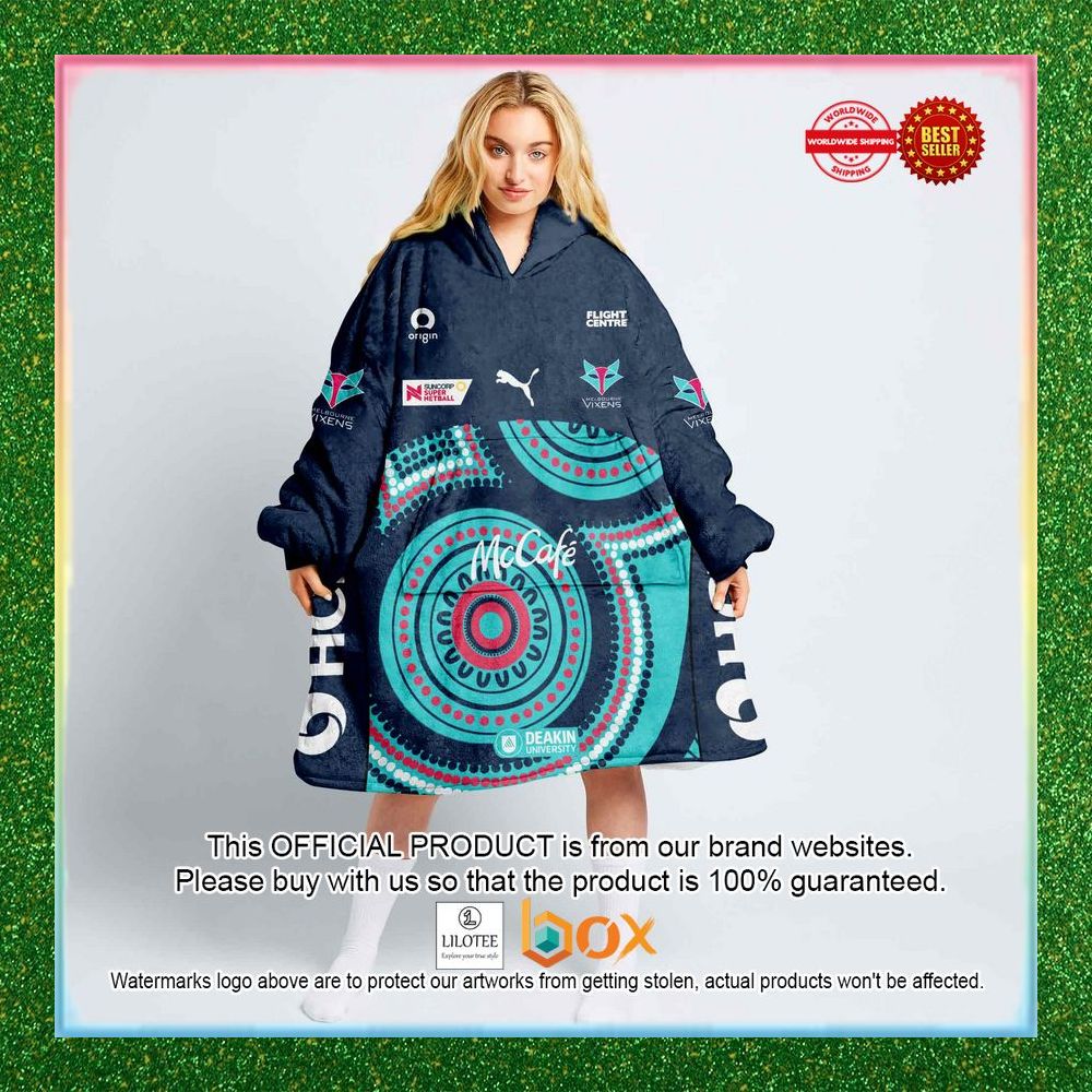 BEST Personalized Netball Melbourne Vixens Indigenous Oodie Blanket Hoodie 1