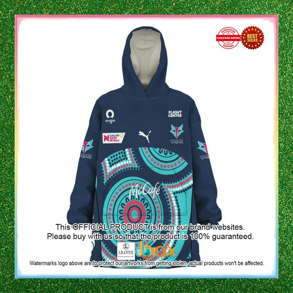 BEST Personalized Netball Melbourne Vixens Indigenous Oodie Blanket Hoodie 4