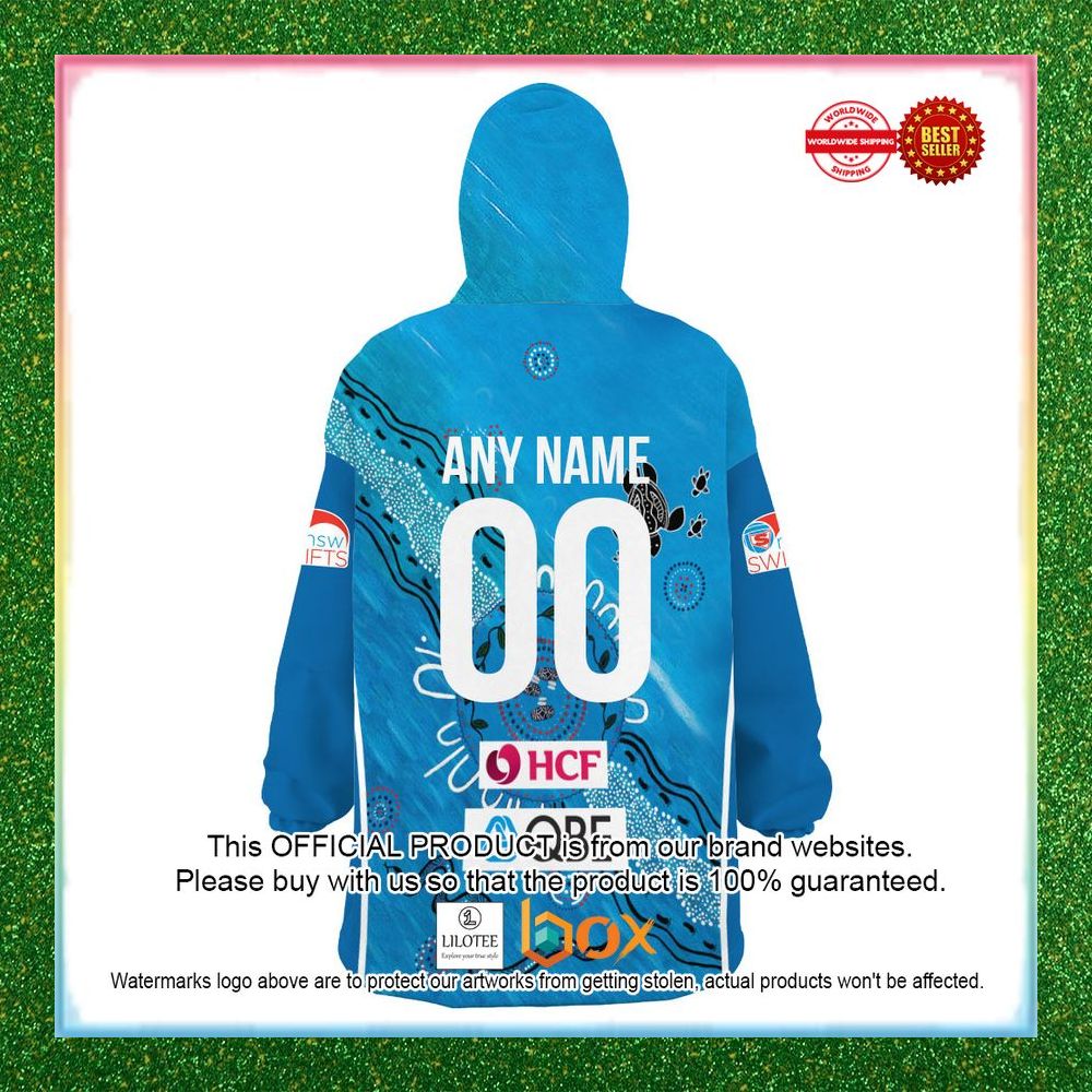 BEST Personalized Netball New South Wales Swifts Indigenous Oodie Blanket Hoodie 5
