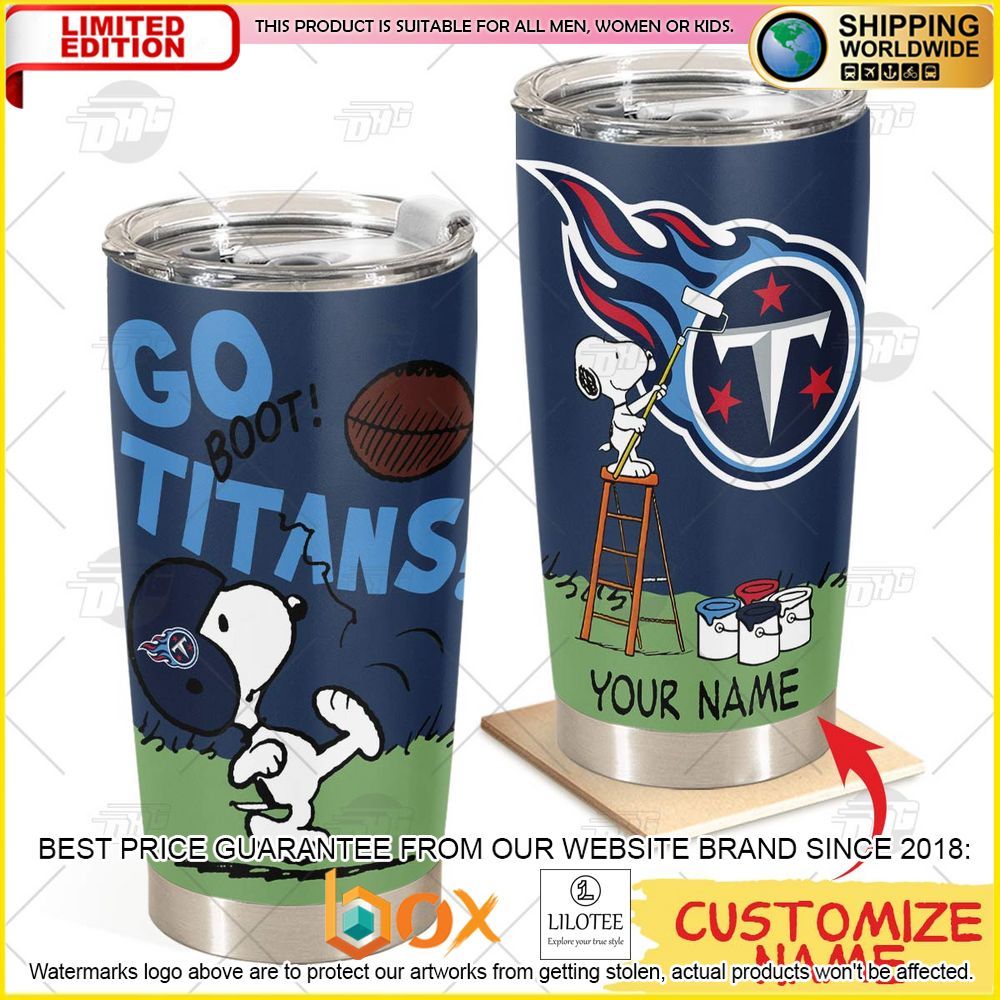 HOT Personalized NFL Tennessee Titans Snoopy 3D Tumbler 26