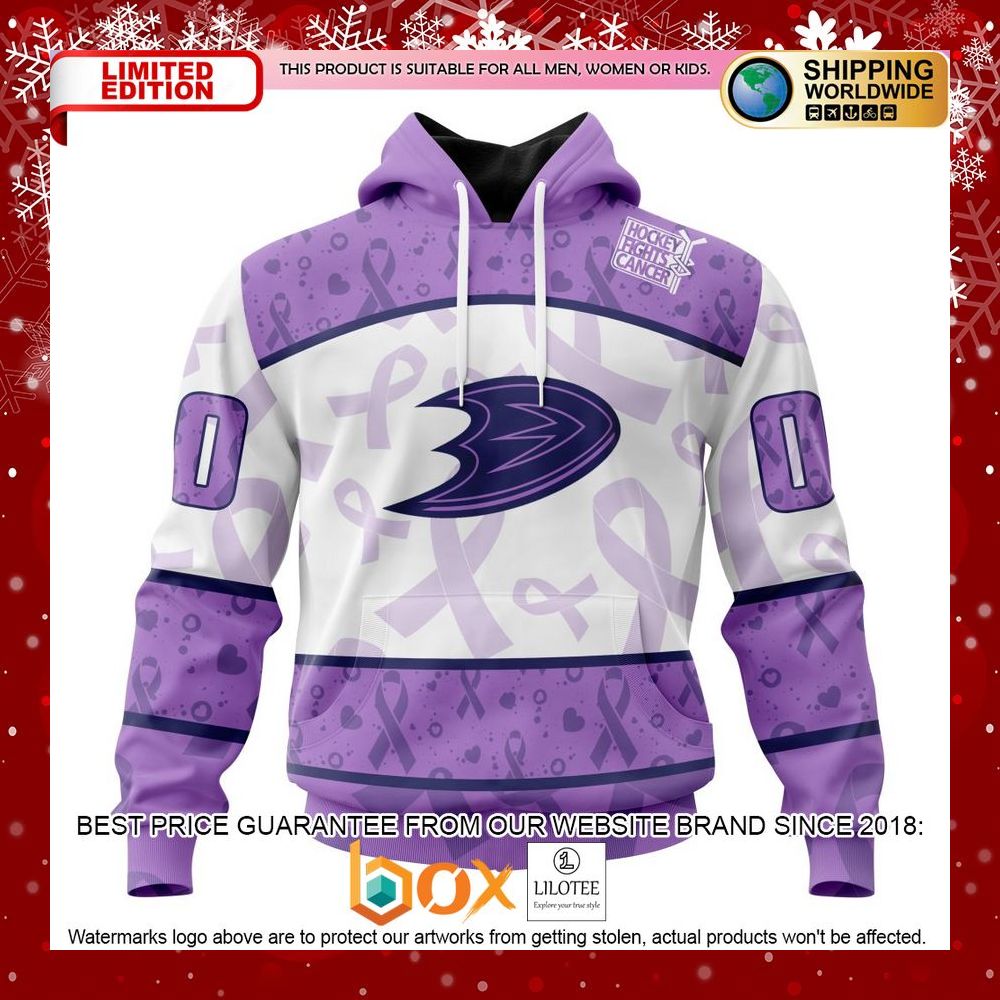HOT Anaheim Ducks Lavender Fight Cancer CUSTOM Shirt, Hoodie 1