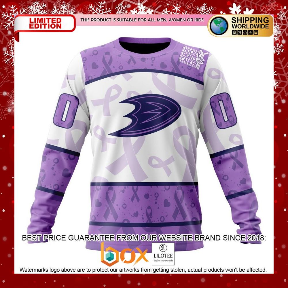 HOT Anaheim Ducks Lavender Fight Cancer CUSTOM Shirt, Hoodie 6