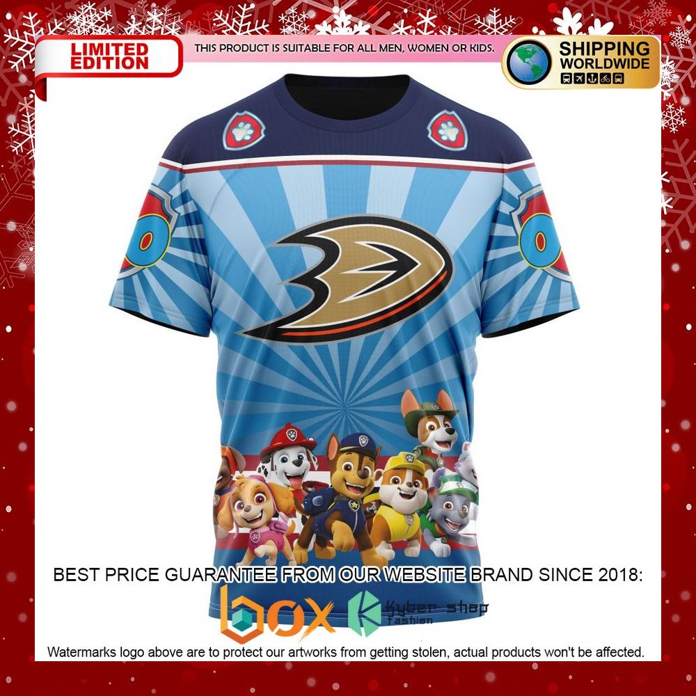 NEW NHL Anaheim Ducks Special Paw Patrol Kits Custom Shirt 17