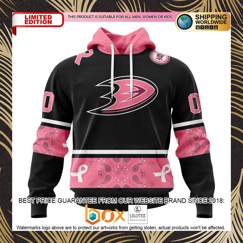BEST NHL Anaheim Ducks Specialized Design In Classic Style With Paisley! WE WEAR PINK BREAST CANCER Personalized 3D Shirt, Hoodie 1