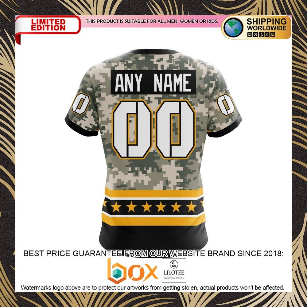 BEST NHL Boston Bruins Honor Military With Camo Color Personalized 3D Shirt, Hoodie 9