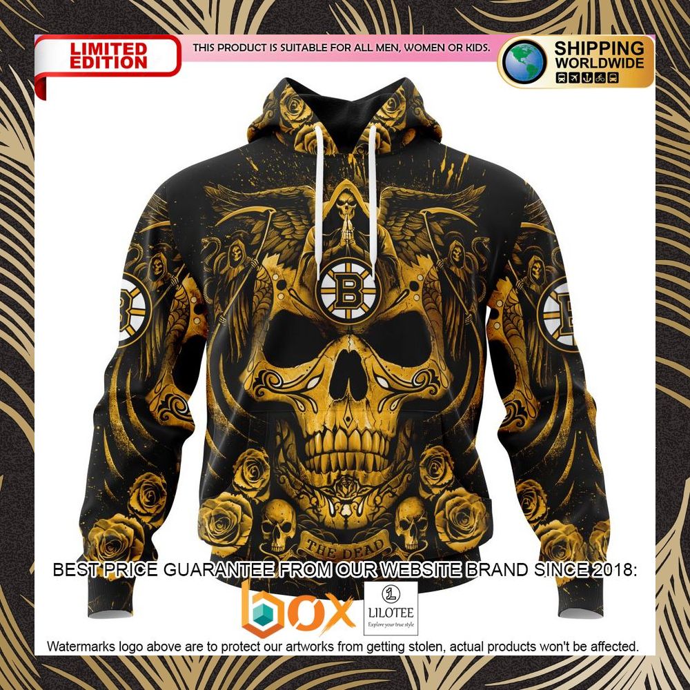 BEST NHL Boston Bruins Special Design With Skull Art ST2203 Personalized 3D Shirt, Hoodie 1