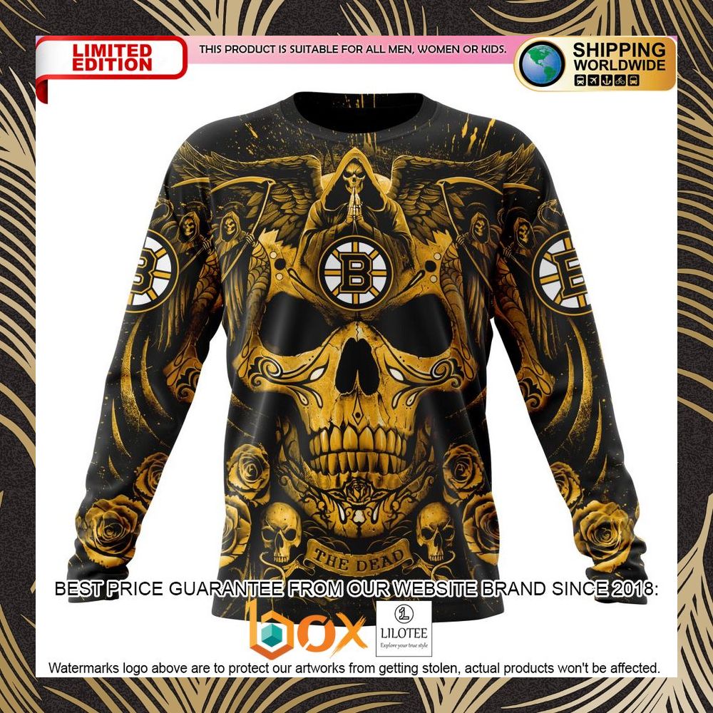 BEST NHL Boston Bruins Special Design With Skull Art ST2203 Personalized 3D Shirt, Hoodie 6