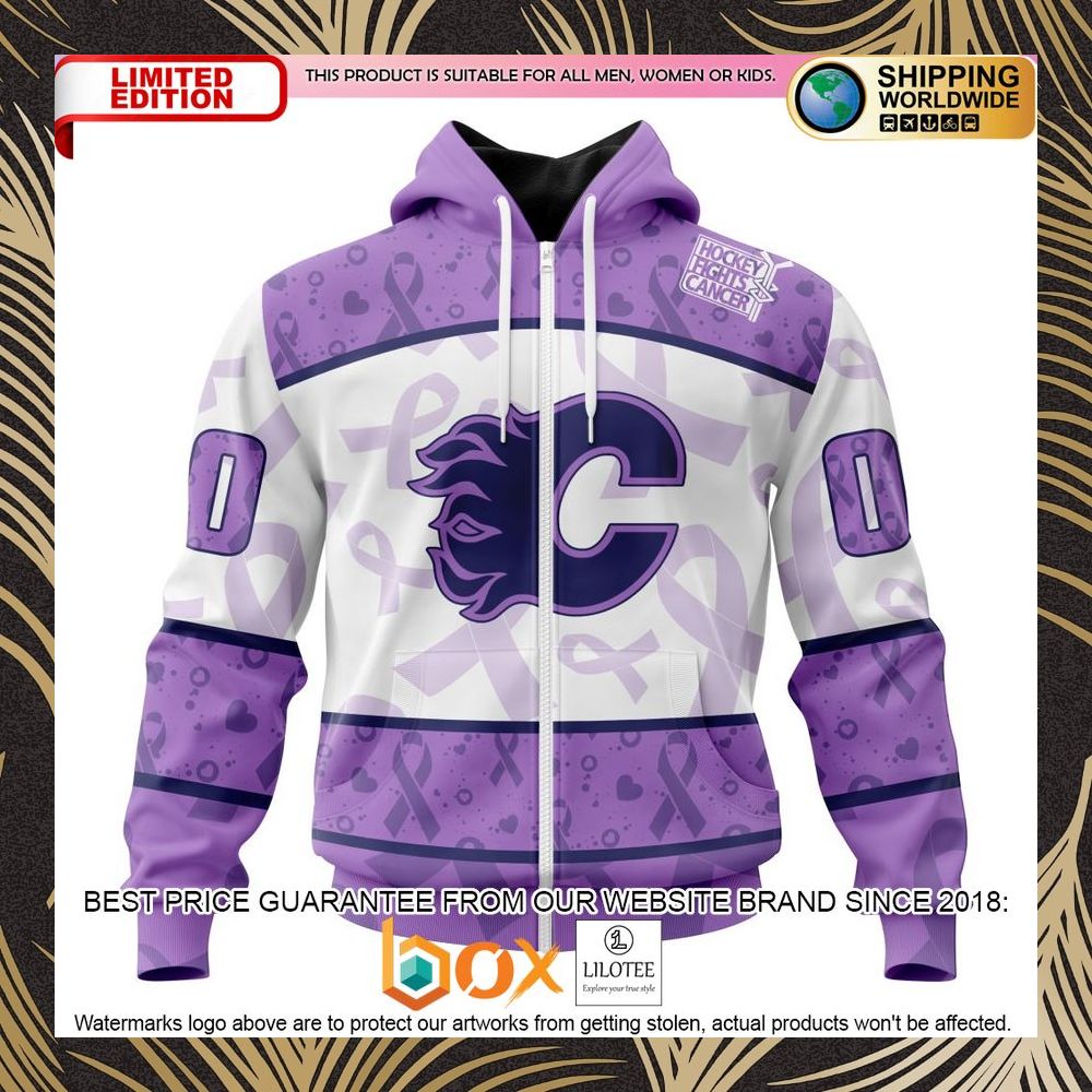 BEST NHL Calgary Flames Special Lavender Fight Cancer Personalized 3D Shirt, Hoodie 2