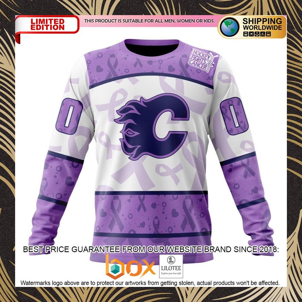 BEST NHL Calgary Flames Special Lavender Fight Cancer Personalized 3D Shirt, Hoodie 6