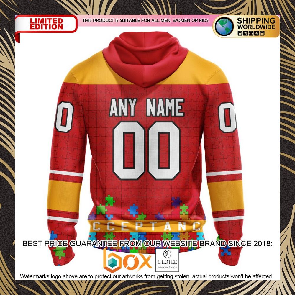 BEST NHL Calgary Flames Specialized Unisex Kits Hockey Fights Against Autism Personalized 3D Shirt, Hoodie 3