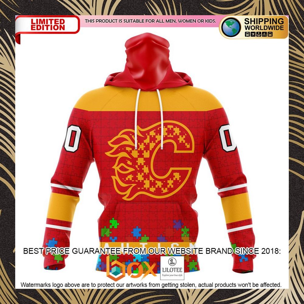 BEST NHL Calgary Flames Specialized Unisex Kits Hockey Fights Against Autism Personalized 3D Shirt, Hoodie 4