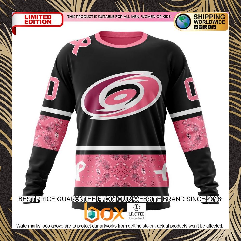 BEST NHL Carolina Hurricanes Specialized Design In Classic Style With Paisley! WE WEAR PINK BREAST CANCER Personalized 3D Shirt, Hoodie 6