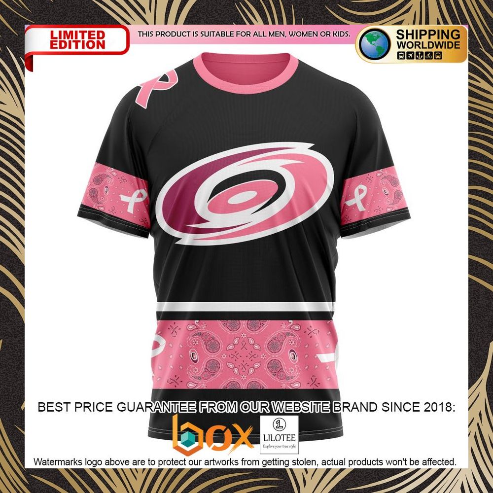 BEST NHL Carolina Hurricanes Specialized Design In Classic Style With Paisley! WE WEAR PINK BREAST CANCER Personalized 3D Shirt, Hoodie 8