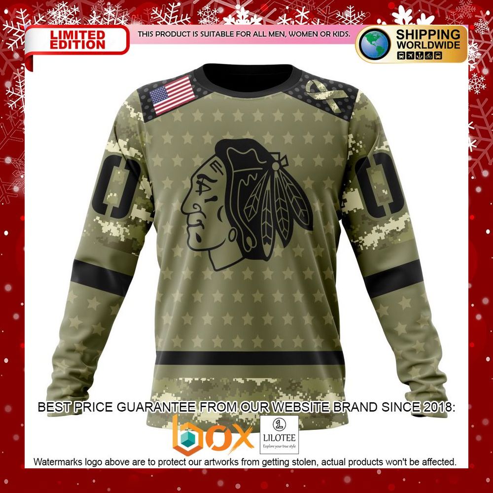 HOT Chicago Blackhawks Camo Military Appreciation CUSTOM Shirt, Hoodie 6