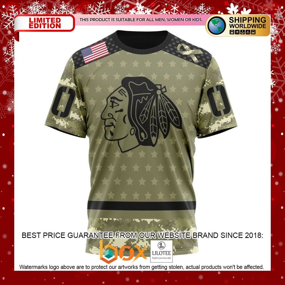 HOT Chicago Blackhawks Camo Military Appreciation CUSTOM Shirt, Hoodie 8
