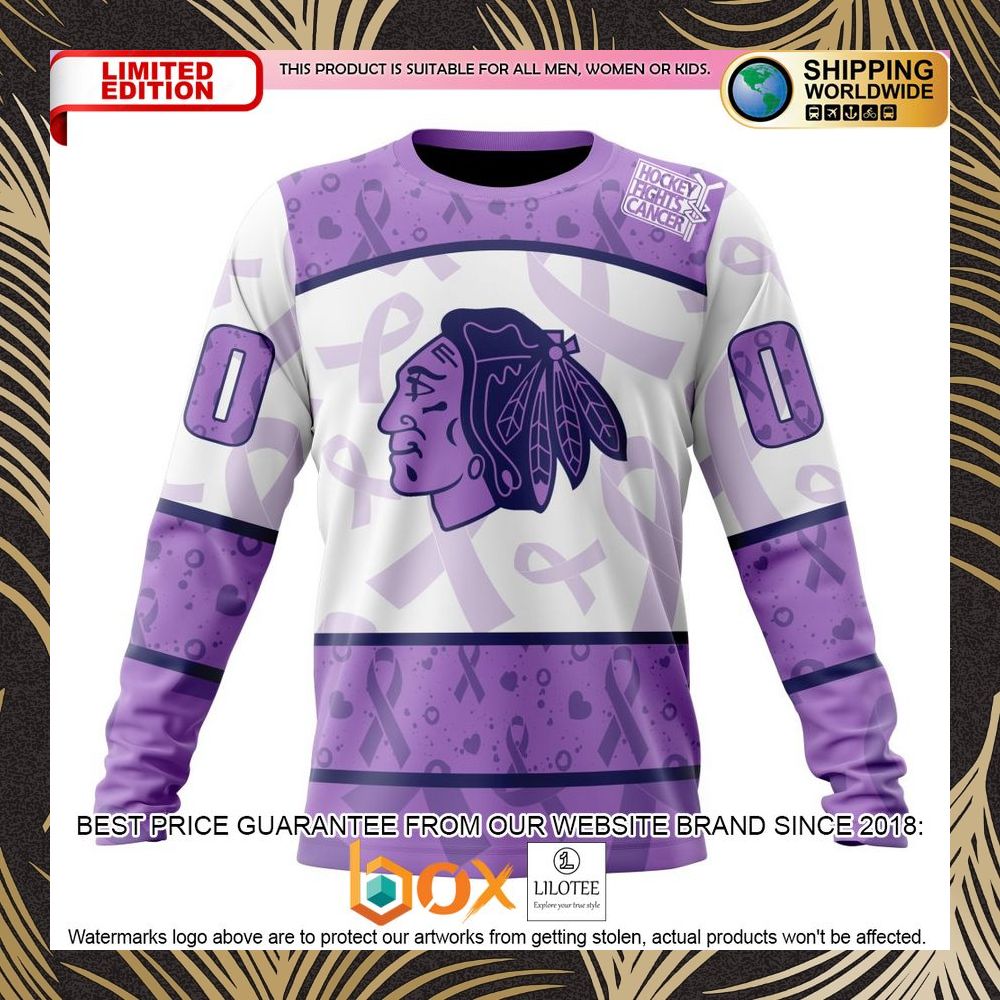 BEST NHL Chicago Blackhawks Special Lavender Fight Cancer Personalized 3D Shirt, Hoodie 6