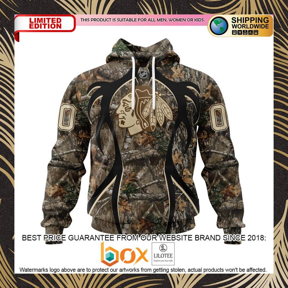 BEST NHL Chicago Blackhawks Specialized Hunting Realtree Camo Personalized 3D Shirt, Hoodie 1