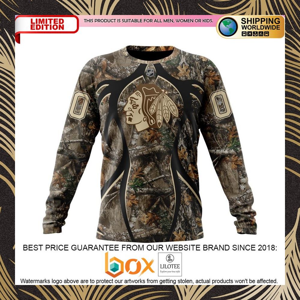 BEST NHL Chicago Blackhawks Specialized Hunting Realtree Camo Personalized 3D Shirt, Hoodie 6