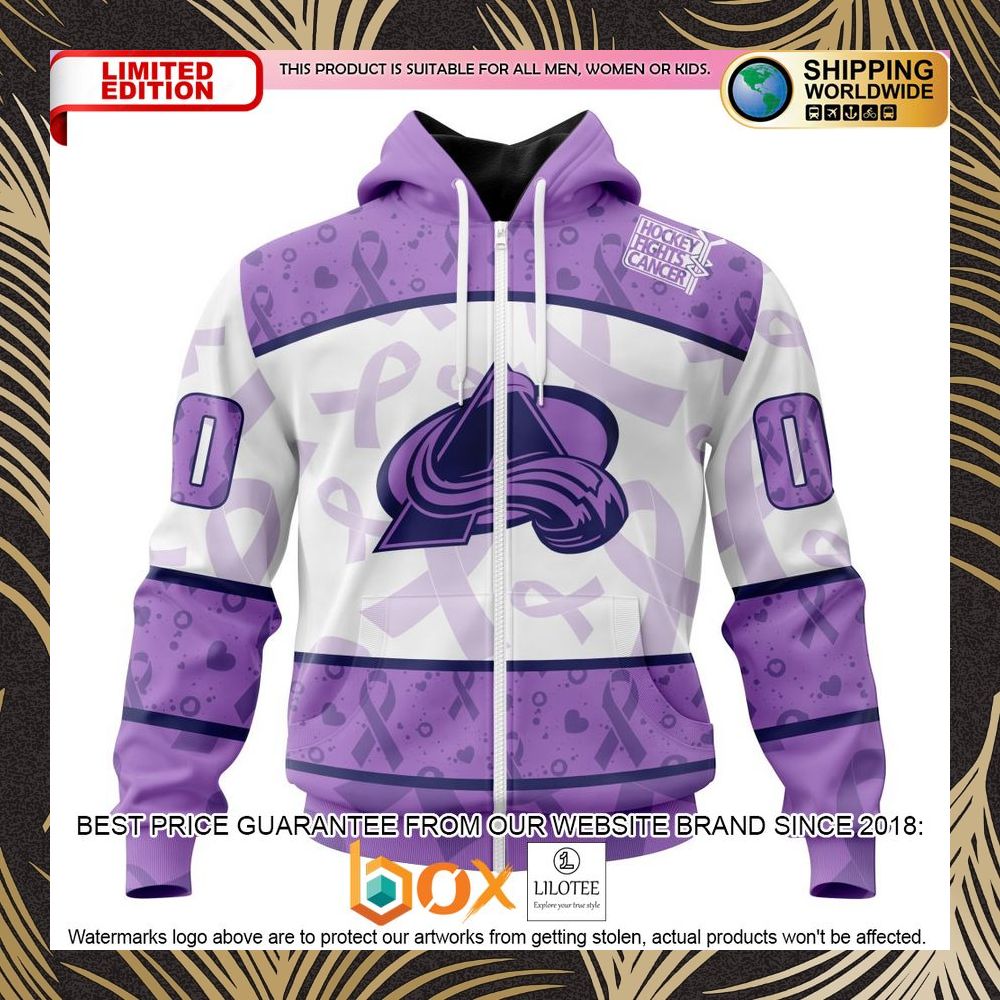 BEST NHL Colorado Avalanche Special Lavender Fight Cancer Personalized 3D Shirt, Hoodie 2