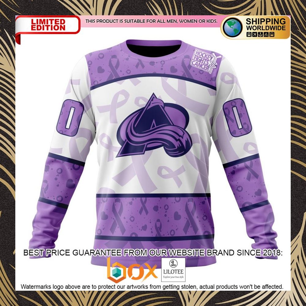 BEST NHL Colorado Avalanche Special Lavender Fight Cancer Personalized 3D Shirt, Hoodie 6