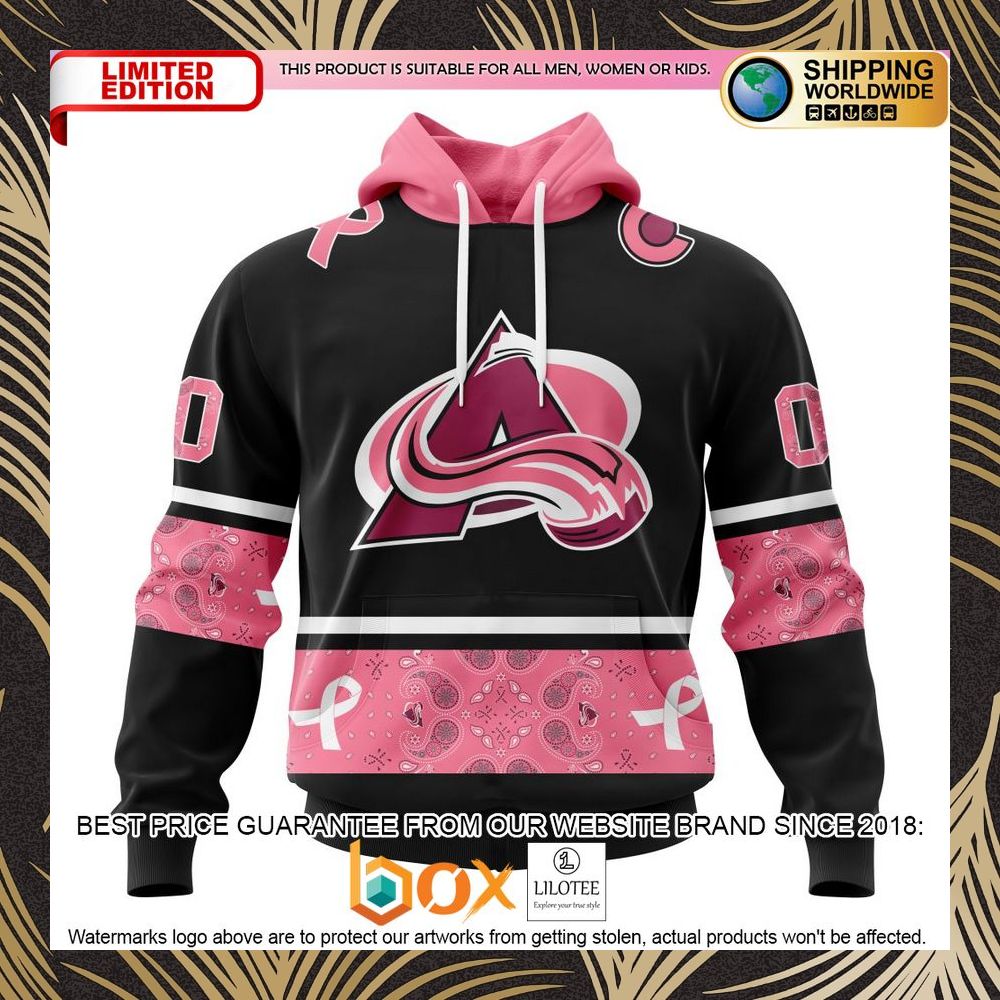 BEST NHL Colorado Avalanche Specialized Design In Classic Style With Paisley! WE WEAR PINK BREAST CANCER Personalized 3D Shirt, Hoodie 1