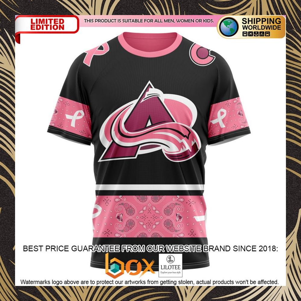 BEST NHL Colorado Avalanche Specialized Design In Classic Style With Paisley! WE WEAR PINK BREAST CANCER Personalized 3D Shirt, Hoodie 8