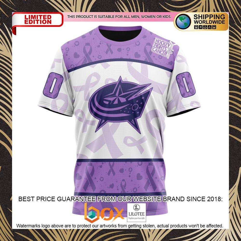 BEST NHL Columbus Blue Jackets Special Lavender Fight Cancer Personalized 3D Shirt, Hoodie 8