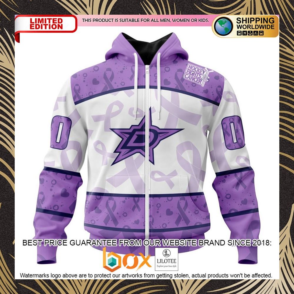 BEST NHL Dallas Stars Special Lavender Fight Cancer Personalized 3D Shirt, Hoodie 2