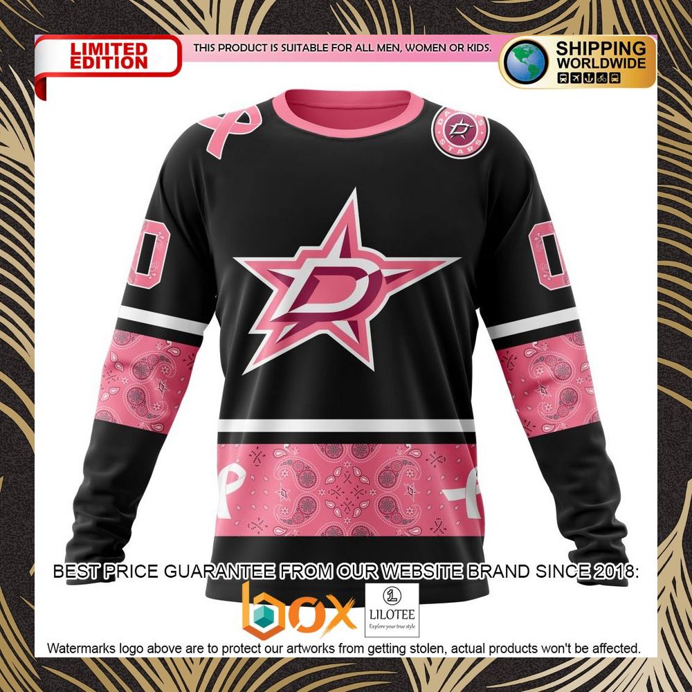 BEST NHL Dallas Stars Specialized Design In Classic Style With Paisley! WE WEAR PINK BREAST CANCER Personalized 3D Shirt, Hoodie 6